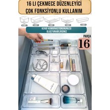 PremiumPort 16 Parça Çok Amaçlı Çekmece Içi Düzenleyici Makyaj ve Takı Organizeri