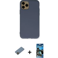 DS LLC Ieg™ iPhone 11 Pro Kılıf Ahenk Serisi - Siyah 34D Izgaralı Cam + Gold Shine Kamera Lens Koruma