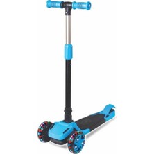 MegaSepet Mey Ithalat®  Işıklı Katlanabilir Scooter Mavi