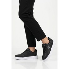 Walkway Siyah Beyaz Bağcıklı Hafif Esnek Unisex Günlük Ayakkabı BST-2081 G