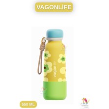 Vagonlife 550ML Bilek Askılı Desenli Paslanmaz Çelik Termos 4 Renk