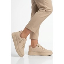 Walkway Bej Bağcıklı Hafif Esnek Unisex Günlük Ayakkabı BST-2081 G