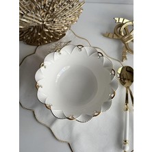 Rossev Porselen Yuvarlak Sunum Kasesi Gold Lucca 25cm