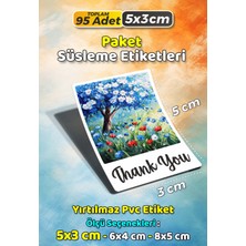 Sb Store Teşekkür Etiketi Thank You Ambalaj Hediye Süsleme Etiketi Model 26 - 95 Adet 5cm
