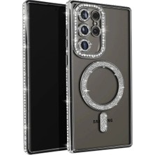 Galaxy S25 Ultra Kılıf Joke Simli Magneticsafe Kılıf - Siyah