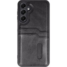 Balkan Grup  Galaxy A15 4g Kılıf Sara Kartvizitli Deri Kılıf - Siyah