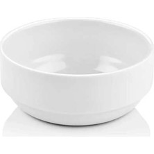 GuvenliPazar 6 Adet 12 cm Melamin Çorba Kasesi Bulaşık Makinesinde Yıkanabilir Beyaz Kase (5,4 cm Derinlik)