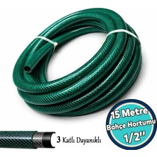Nzb Dayanıklı 3 Katlı Sağlam Klasik Bahçe Çeşme Hortumu Su Sulama Yıkama Hortum (15 Metre) 12.5 mm 1/2"