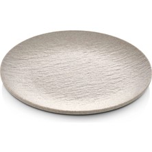 GuvenliPazar 12 Adet Mat Krem Melamin Tatlı Tabağı Servis Tabağı - Bulaşık Makinesinde Yıkanabilir 17 cm