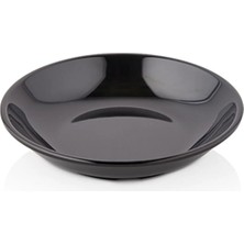 GuvenliPazar 12 Adet 20 cm Çukur Yemek Çorba Tabağı Makinede Yıkanabilir Siyah Servis Tabağı (3,8 cm Yükseklik)