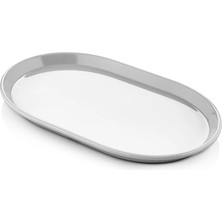 GuvenliPazar 12 Adet 14X24 cm Melamin Derin Oval Kahvaltılık Mezelik Makinede Yıkanabilir Siyah Servis Tabağı