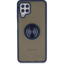 Cash Dukkan Newface Samsung Galaxy A22 Kılıf Montreal Yüzüklü Silikon Kapak - Lacivert