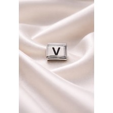 Youday Accessories Bileklik Uyumlu V Harfi Charm – Paslanmaz Çelik Harf Modül – Kişiye Özel Bileklik Aksesuarı