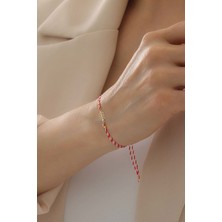 Bayar Gold 14 Ayar Altın Anadolu Bereket Sembolü Marteniçka Kırmızı Beyaz İpli Bileklik