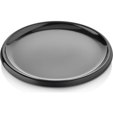 GuvenliPazar 6 Adet Melamin Tatlı Servis Sunum Tabağı Makinede Yıkanabilir Dayanıklı Mimoza Siyah 17 cm