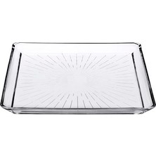 Paşabahçe Madlen Kare Servis Tabağı 24CM 68683 Şeffaf Estetik Tasarım Fırın ve Mikrodalga Uyumlu