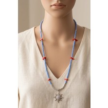 Silver Kutup Yıldızlı Doğaltaş Eklemeli Yaz Kolye