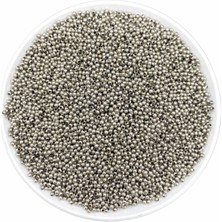 Hedef Bijuteri 2 mm Nikel / Gümüş Renk Metal Demir Top Boncuk,takı Yapım Boncuğu (25 GR -1150 Adet)