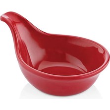 GuvenliPazar 6 Adet Melamin Kulplu Sosluk ve Reçellik - 62 ml - Kırmızı - Bulaşık Makinesinde Yıkanabilir