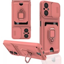 Verto Newface Xiaomi Poco M5 Kılıf Zuma Kartvizitli Yüzüklü Silikon - Pembe