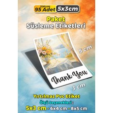 Sb Store Teşekkür Etiketi Thank You Ambalaj Hediye Süsleme Etiketi Model 27 - 95 Adet 5cm