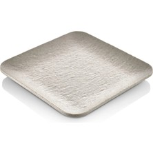 GuvenliPazar 6 Adet Mat Krem Kare Melamin Tatlı Tabağı Servis Tabağı - Bulaşık Makinesinde Yıkanabilir 18 cm