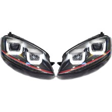 X Power Tuning Vw Golf 7 (2012.2016) Uyumlu Kırmızı Gti Çift U Kayar Sinyal Far