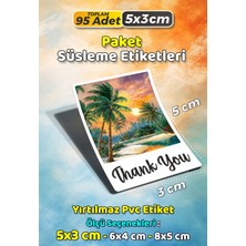 Sb Store Teşekkür Etiketi Thank You Ambalaj Hediye Süsleme Etiketi Model 28 - 95 Adet 5cm