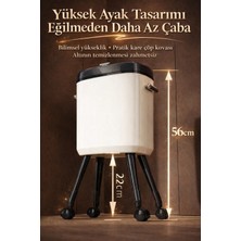 Adefco 20 Lt Kapaklı Çöp Kovası Tekerlekli Modern Tasarım Yüksek Ayaklı Çöp Kutusu