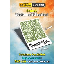 Sb Store Teşekkür Etiketi Thank You Ambalaj Hediye Süsleme Etiketi Model 22 - 95 Adet 5cm