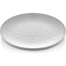 GuvenliPazar 12 Adet Mat Beyaz Melamin Tatlı Tabağı Servis Tabağı - Bulaşık Makinesinde Yıkanabilir 21 cm