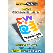 Sb Store Teşekkür Etiketi Thank You Ambalaj Hediye Süsleme Etiketi Model 20 - 95 Adet 5cm