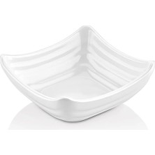 GuvenliPazar 6 Adet Melamin Kare Mini Sosluk ve Çerezlik 10 cm - 62 ml Beyaz Makinede Yıkanabilir