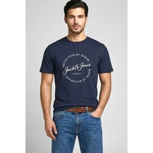Jack & Jones Jack&jones 12288377 0 Yaka Erkek Tshirt - Lacivert