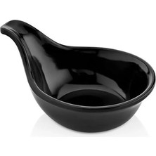 GuvenliPazar 12 Adet Melamin Kulplu Sosluk ve Reçellik - 62 ml - Siyah - Bulaşık Makinesinde Yıkanabilir