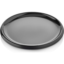 GuvenliPazar 6 Adet Melamin Tatlı Servis Sunum Tabağı Makinede Yıkanabilir Dayanıklı Mimoza Siyah 21 cm