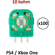 100 Adet 10K Ps4 Xbox One Analog Mikro Direnç Potans Yeşil