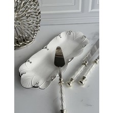 Rossev Porselen Dikdörtgen Sunum Tabak Gümüş Lucca 41X16CM