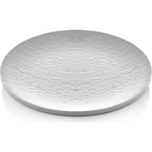 GuvenliPazar 6 Adet Mat Beyaz Melamin Tatlı Tabağı Servis Tabağı - Bulaşık Makinesinde Yıkanabilir 25 cm