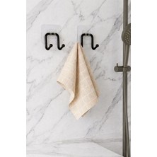 Sas Haus Güçlü Yapışkanlı Çift Kancalı Banyo ve Mutfak Askısı Metal Duvar Askılık Organizeri S-70123 Siyah ( 2 Adet )