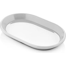 GuvenliPazar 12 Adet 10X15 cm Melamin Derin Oval Kahvaltılık Mezelik Makinede Yıkanabilir Siyah Servis Tabağı