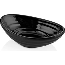 GuvenliPazar 6 Adet Melamin Oval Sosluk ve Reçel Tabağı 75 ml Siyah Minimalist Makinede Yıkanabilir