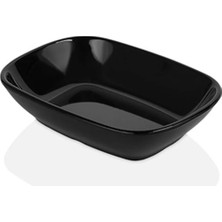 GuvenliPazar 12 Adet 14X10 cm Melamin Kahvaltılık / Mezelik – Bulaşık Makinesinde Yıkanabilir Siyah Servis Kasesi