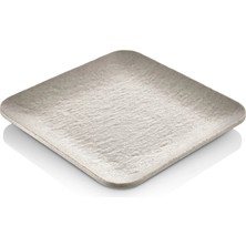 GuvenliPazar 6 Adet Mat Krem Kare Melamin Tatlı Tabağı Servis Tabağı - Bulaşık Makinesinde Yıkanabilir 26 cm