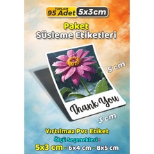 Sb Store Teşekkür Etiketi Thank You Ambalaj Hediye Süsleme Etiketi Model 25 - 95 Adet 5cm