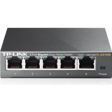 TP-Link Tp-Lınk TL-SG105E, 5 Port, Gigabit, Easy Smart, Yönetilebilir, Masaüstü Switch