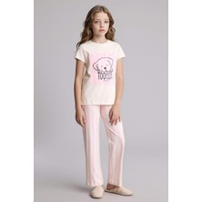 DeFacto %100 Pamuk Regular Fit 2'li Sarı Pijama Takımı Kız Çocuk H0153A826SP