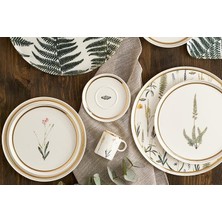 Porland Botanical 19 Parça 6 Kişilik Pasta & Çay Takımı Renkli Porselen Çiçek Desenli
