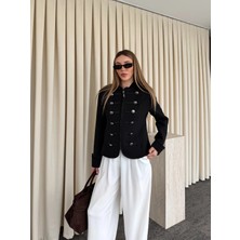 Laluvia Siyah Napolyon Blazer Ceket - 9729