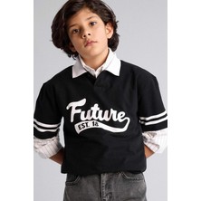 DeFacto %100 Pamuk Oversize Pike Kısa Kollu Polo Tişört Erkek Çocuk G8667A826SM